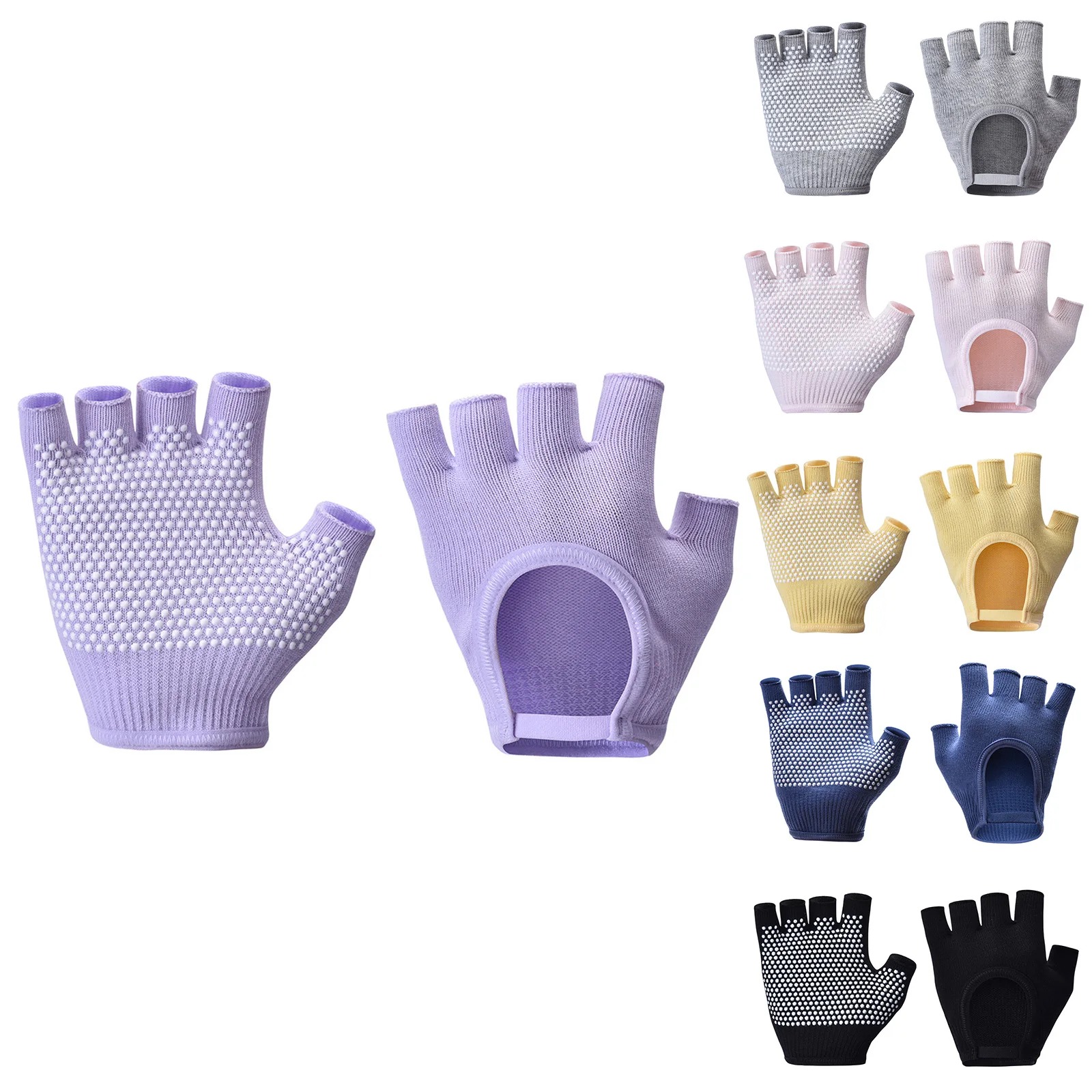 Workout Glove Gym - 女性用ノンスリップエアリアルヨガグローブスポーツカットアウトハーフフィンガーグローブピラティスジムフィットネスエクササイズワークアウトウェイトトレーニンググローブ
