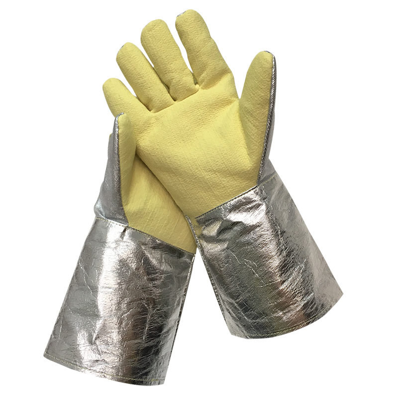黄色のアラミドアルミニウムコーティング500度耐熱手袋、低温 - Heat Resistant Glove のレビューと価格