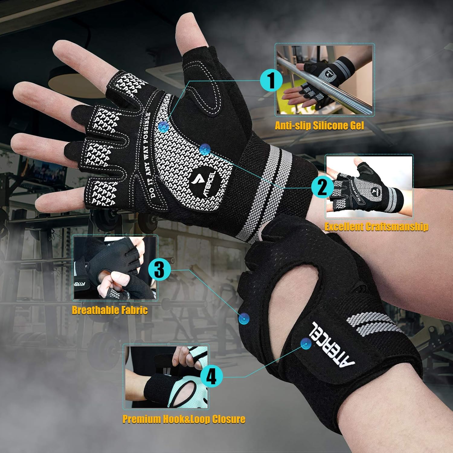 ATERCEL ウェイトリフティンググローブ 通気性のあるワ - Workout Glove Gym のレビューと価格