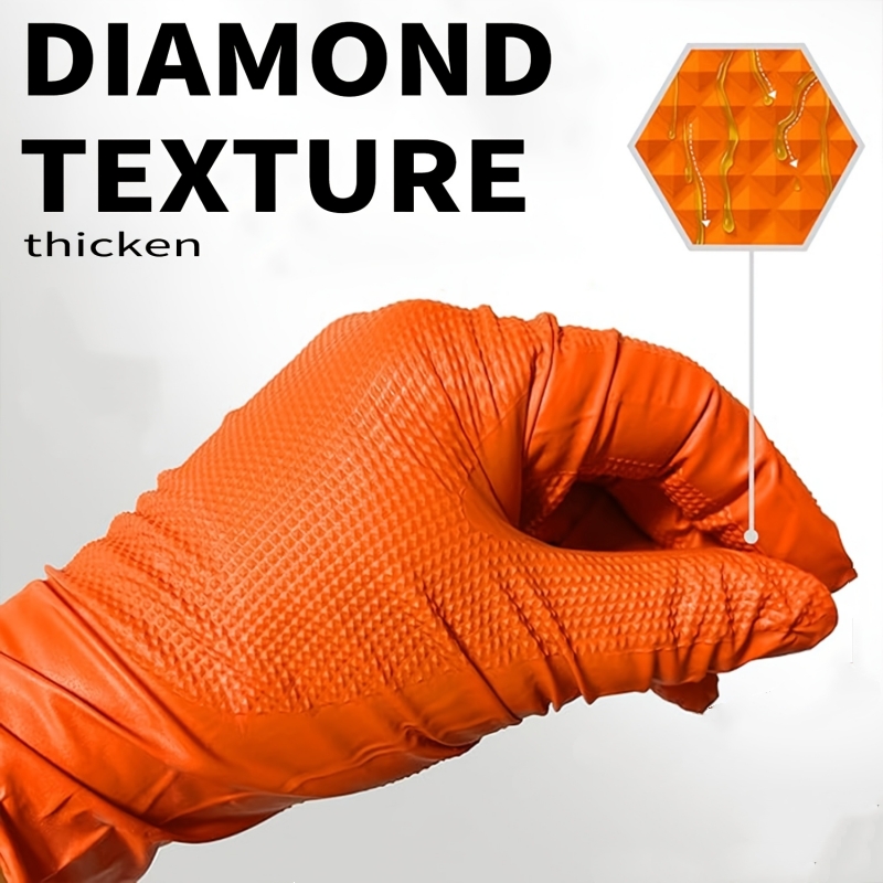 ヘビーデューティーオレンジニトリルグローブ 8ミル 産業用使 - Nitrile Mechanic Glove のレビューと価格