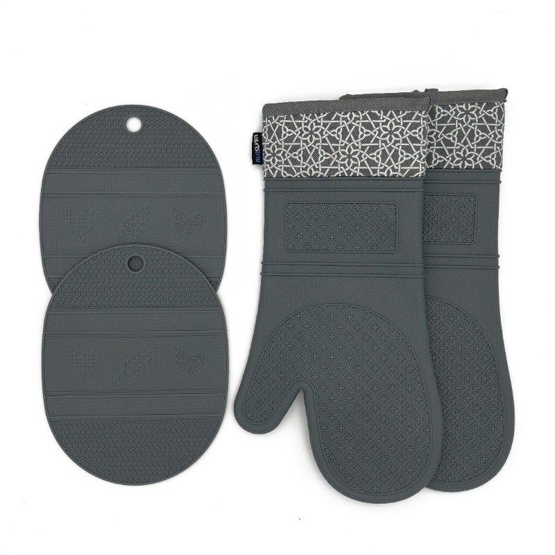 新しいカスタム滑り止めシリコン手袋断熱オーブンミット - Oven Mitt Silicone のレビューと価格