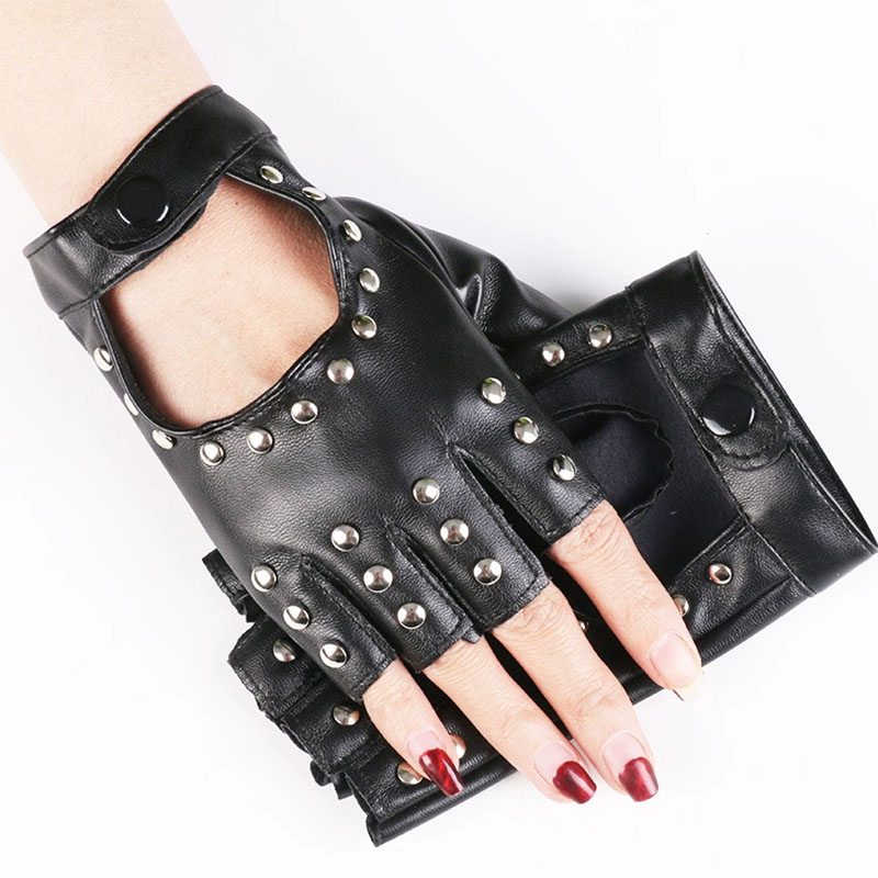 1 ペアゴシックスタイルパンクショート PU レザー手袋女性 - Leather Driving Glove のレビューと価格