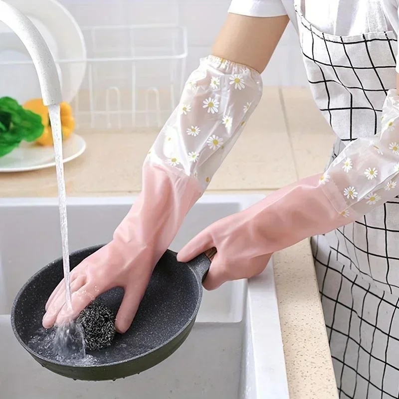 家庭用長袖ゴム手袋食器洗い用手袋キッチンオーブンペットクリー - Rubber Glove Cleaning のレビューと価格