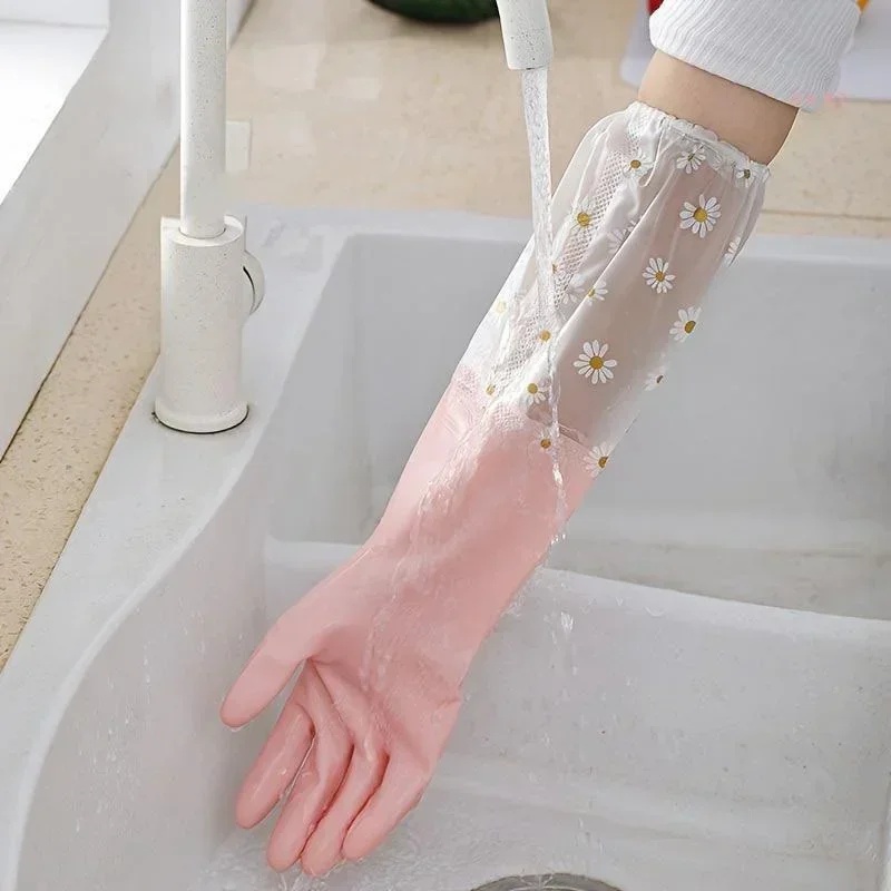 家庭用長袖ゴム手袋食器洗い用手袋キッチンオーブンペットクリー - Rubber Glove Cleaning のレビューと価格