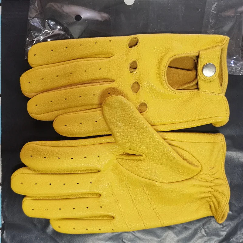快適な装着感の本革製バイクグローブ、男女兼用、薄手のバイクグ - Leather Driving Glove のレビューと価格