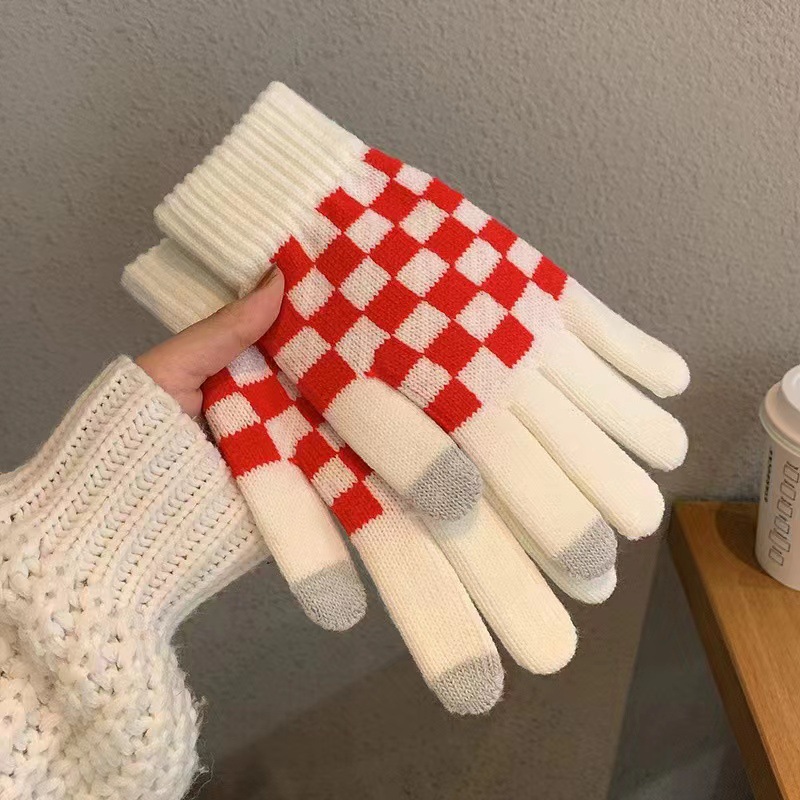 冬弾性ニット手袋女性のファッション市松マジックストレッチすべ - Magic Touch Glove のレビューと価格