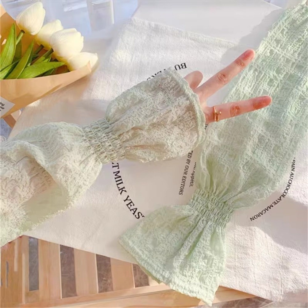 夏用屋外レースメッシュ日焼け止めスリーブ、UVカット無地アー - Fingerless Glove Knit のレビューと価格