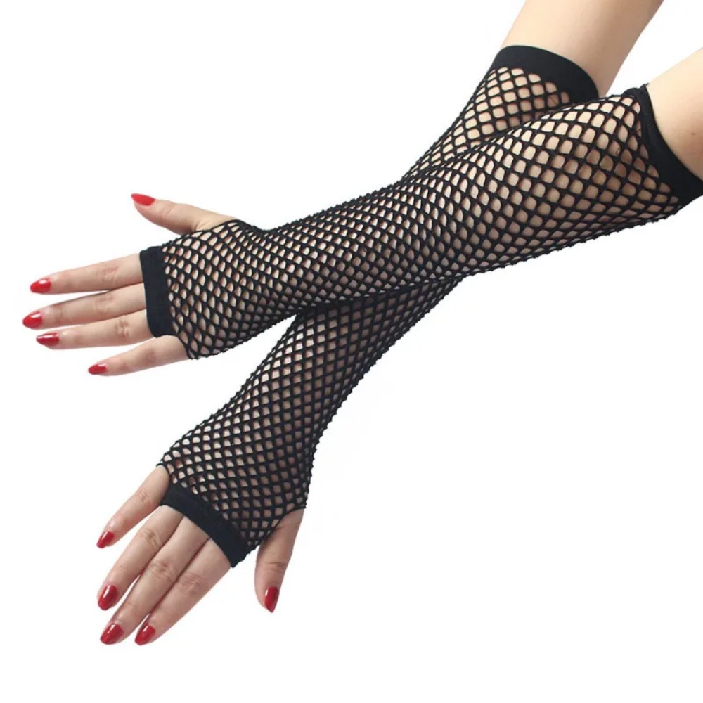 ネオンフィッシュネットロングフィンガーレスグローブ女性用セク - Fingerless Glove Knit のレビューと価格