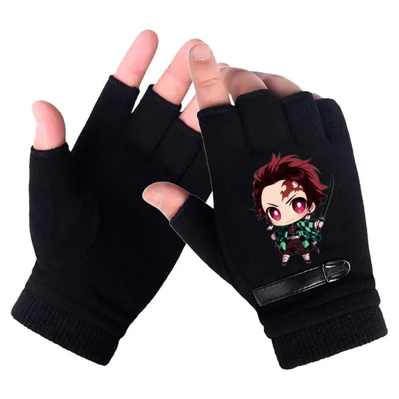 アニメデーモンスレイヤー学生ハーフフィンガーグローブ新しい冬 - Fingerless Glove Knit のレビューと価格