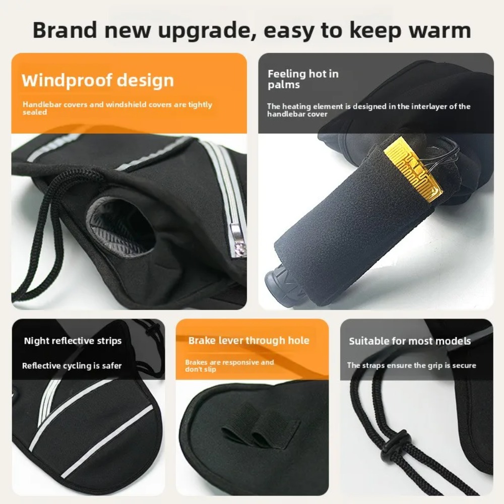 オートバイのハンドルバーカバー冬用加熱電子手袋暖かい防水電気 - Heat Resistant Glove のレビューと価格