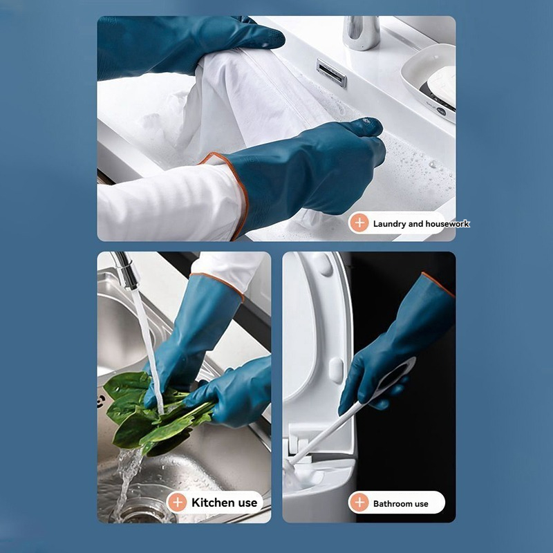 2/4 ペア防水手袋フリース厚いクリーニング手袋家庭用浴室キ - Rubber Glove Cleaning のレビューと価格